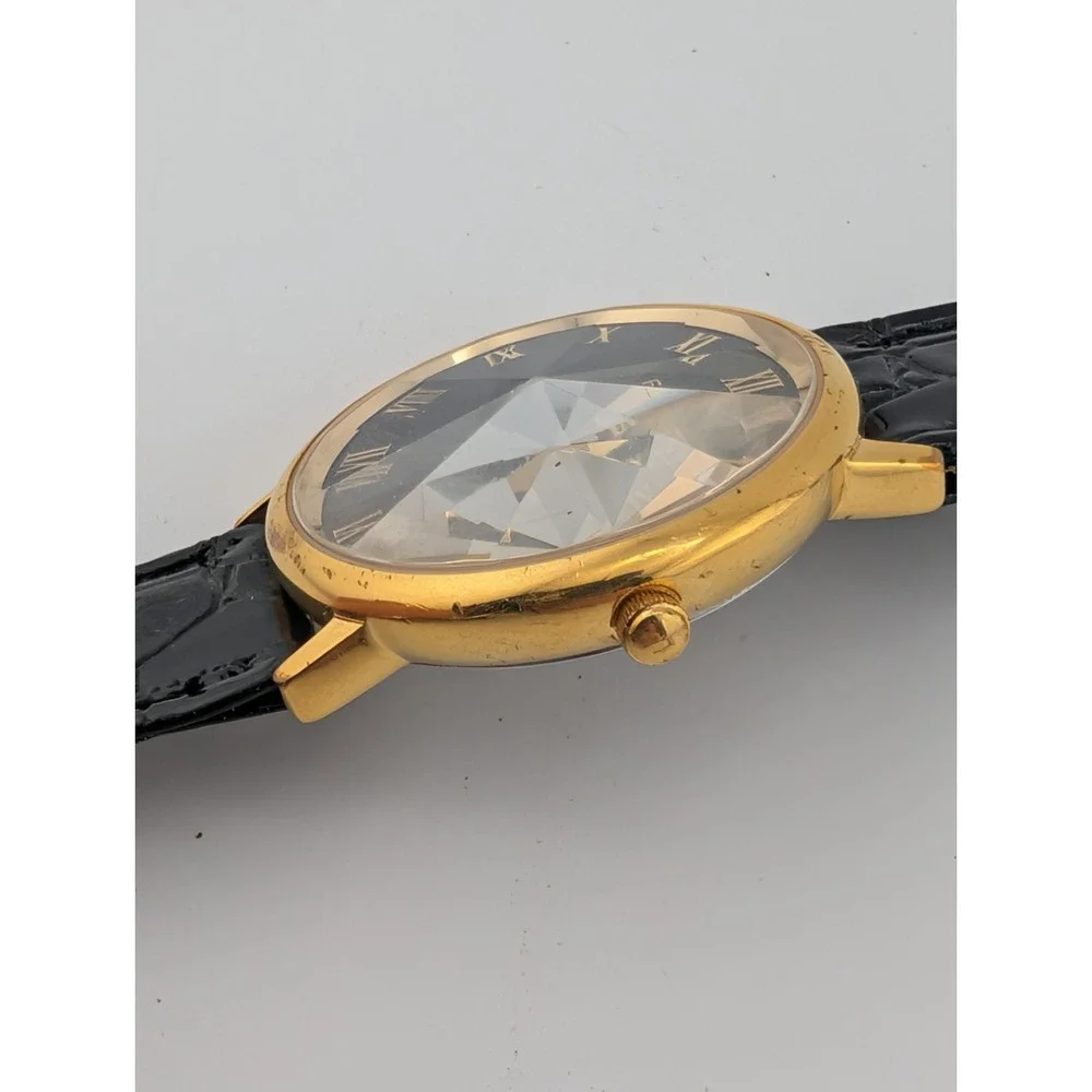 Fossil Women's Watch 34mm Case Prism Crystal PC-9207 Leather Band- New Battery